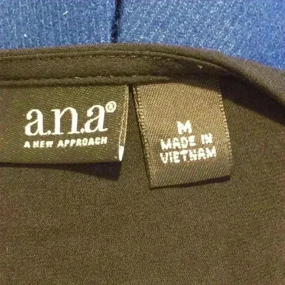 ANA Black Tunic Size M Cap Sleeves - Picture 6 of 6